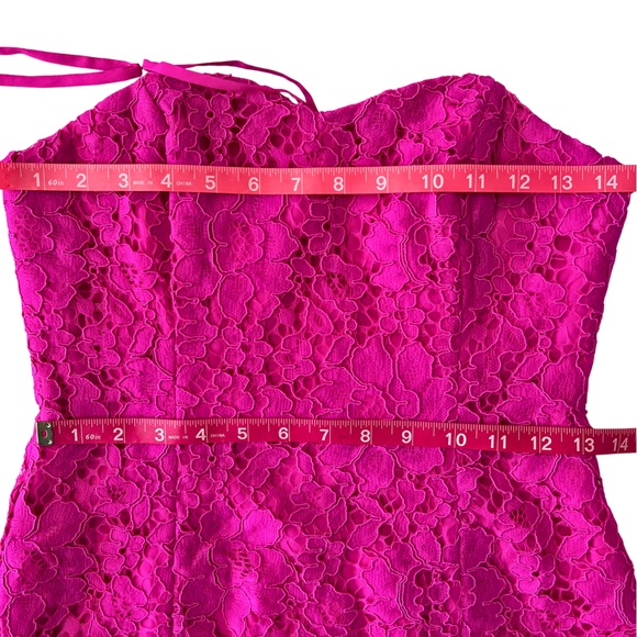 Lilly Pulitzer Floral Lace Berry Pink Strapless Convertible Demi Dress - Picture 9 of 16
